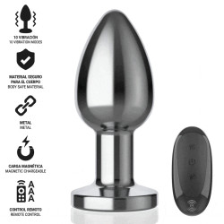 Intense - Plug Anal 10 Vibrations Métal Avec Télécommande L